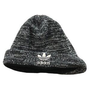 Adidas Mens Beanie Hat One Size Fit Most Embroidered Logo Cuffed Gray Knit Cozy